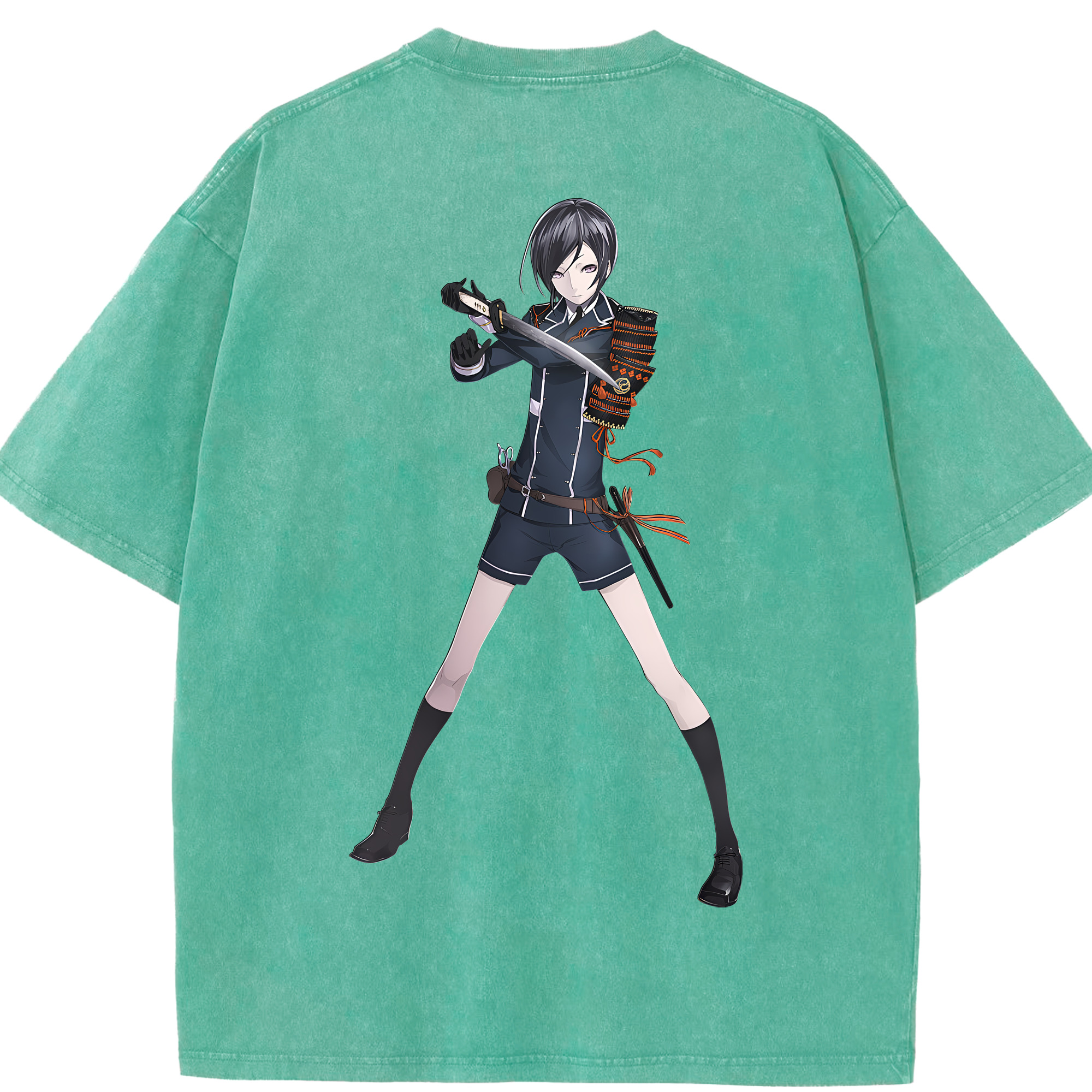 （画像用） 刀剣乱舞 Touken Ranbu 綿100% ヴィンテージ風 半袖Tシャツ（背面プリント）